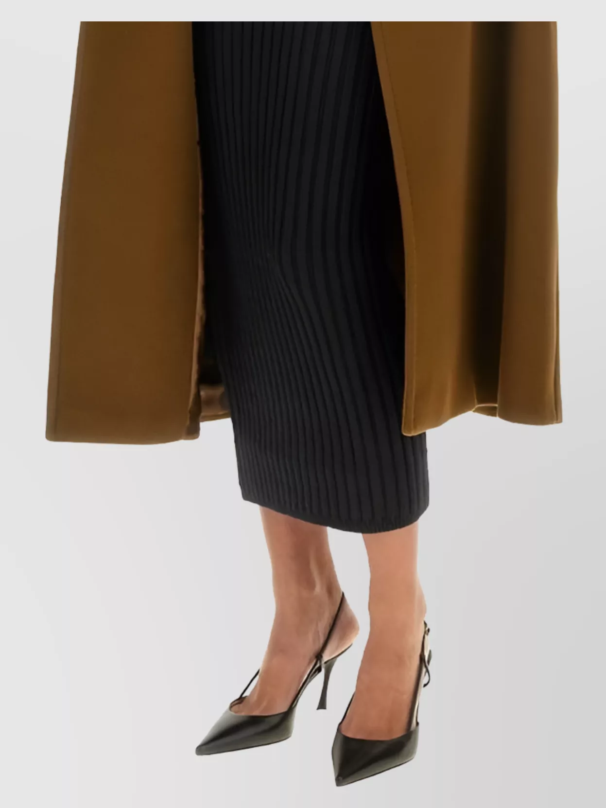 Max Mara High Waist Midi Skirt With Ribbed Texture