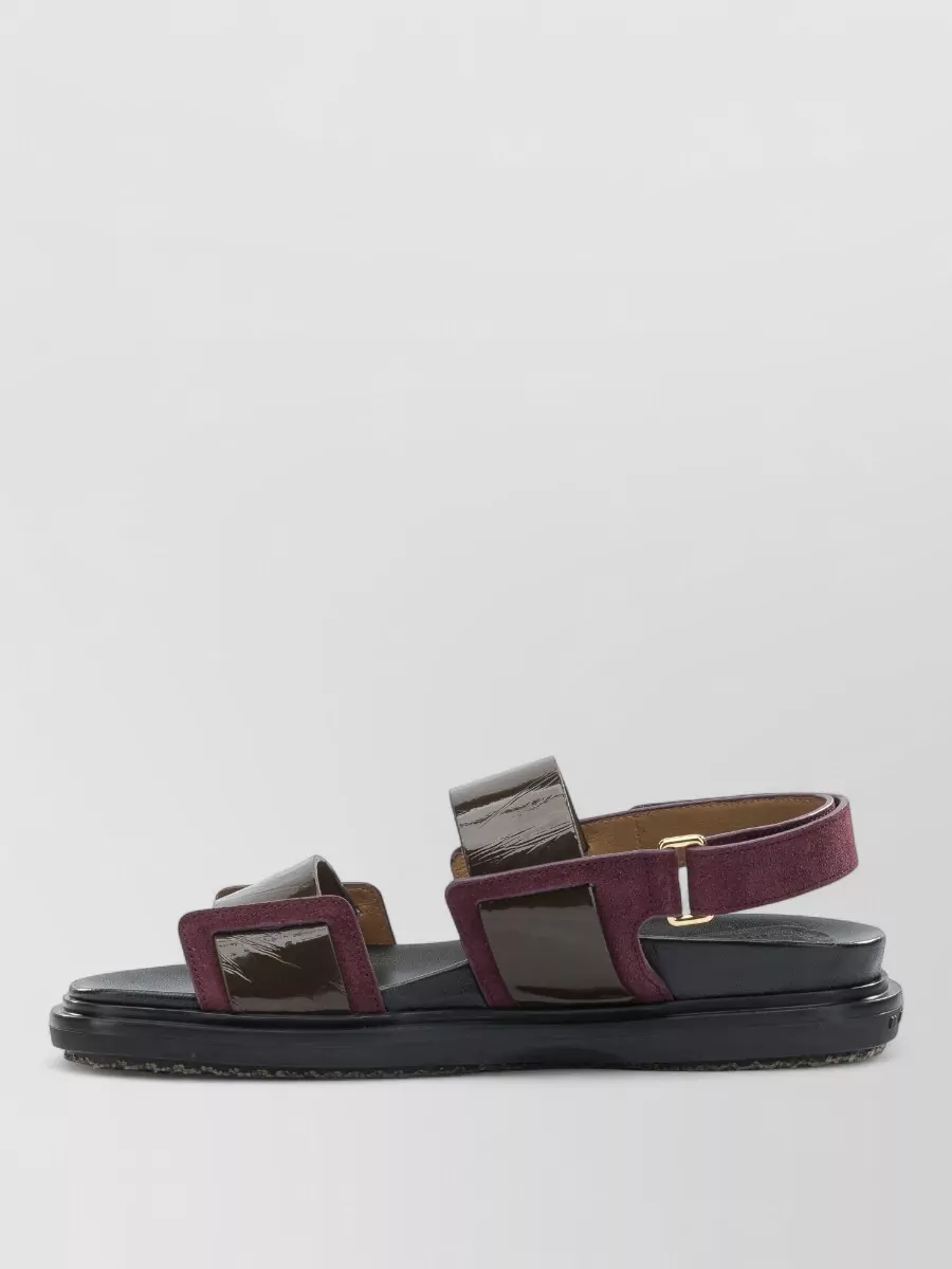 Marni Leather Double-Strap Fussbett Sandals
