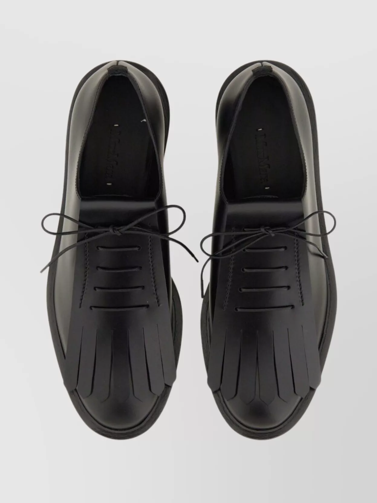Max Mara Round Toe Lace-Up Shoes With Fringe Detail