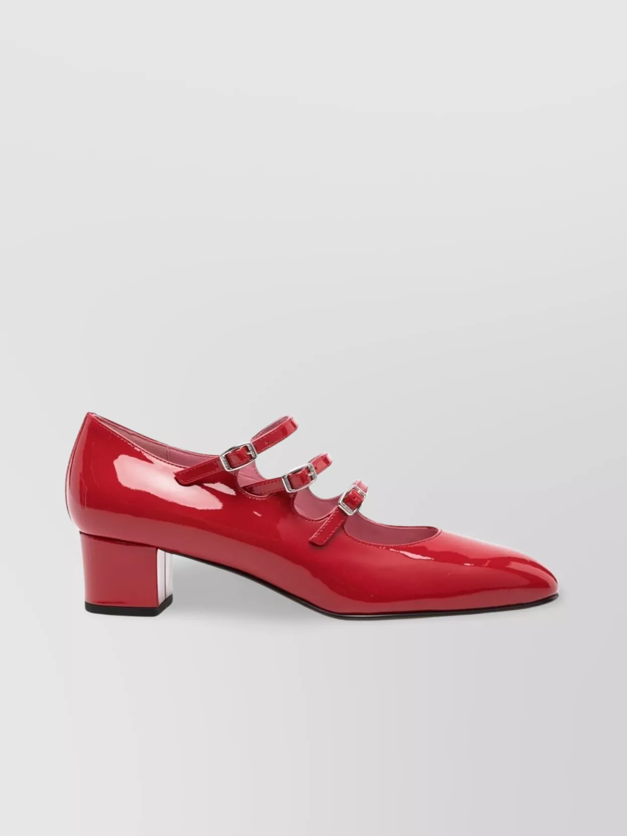 Carel Paris Triple Strap Square Toe Pumps In Red