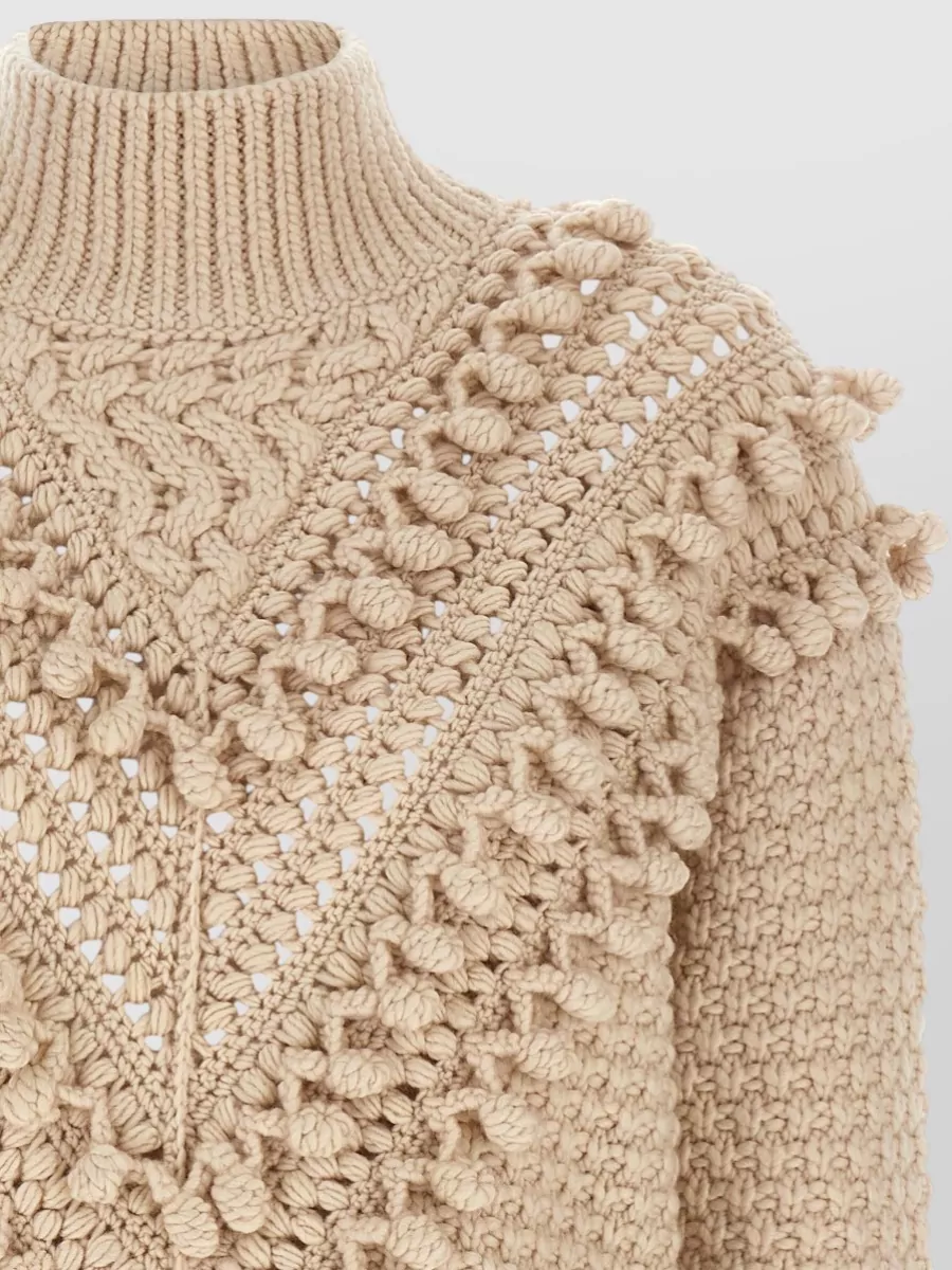 Zimmermann Wool High Neck Long Sleeve Sweater