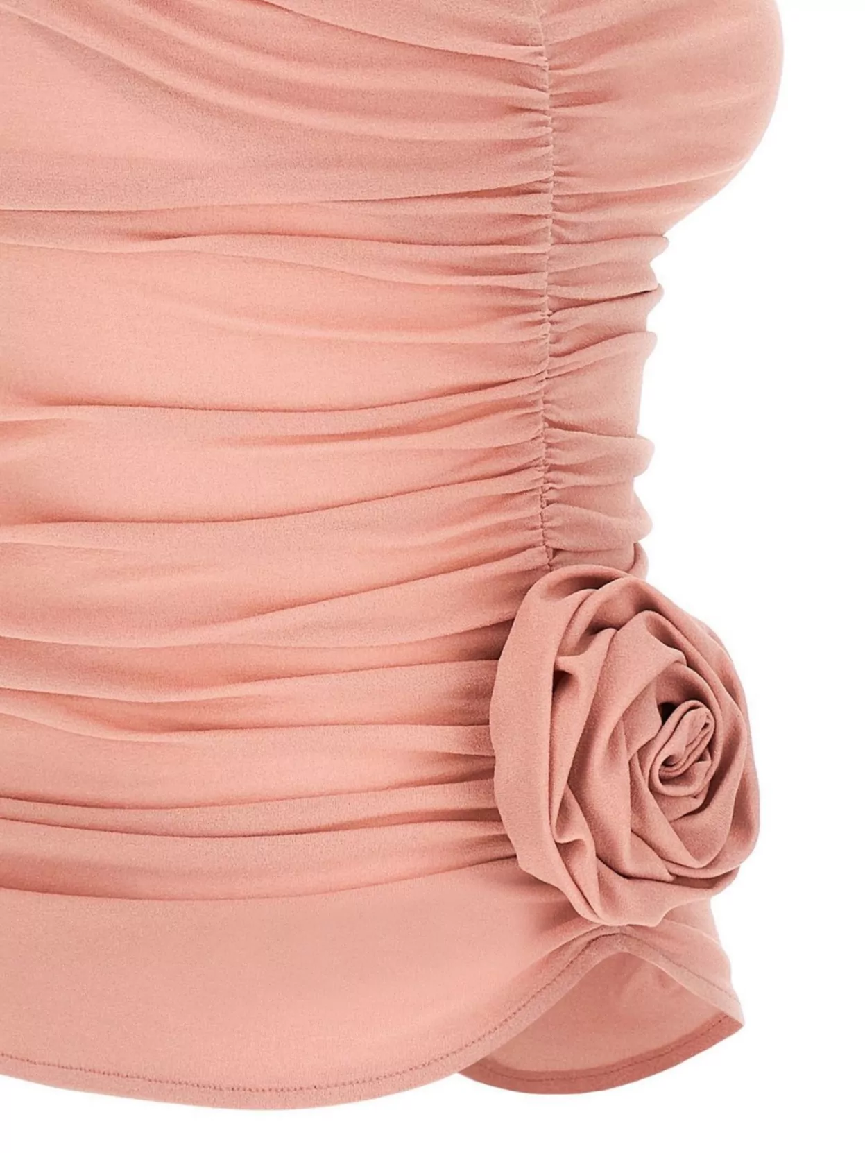 Magda Butrym Rosette One-shoulder Stretch-silk Top In Pink