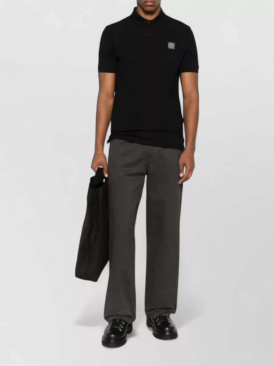 Stone Island Straight Cut Polo Shirt Short Sleeves