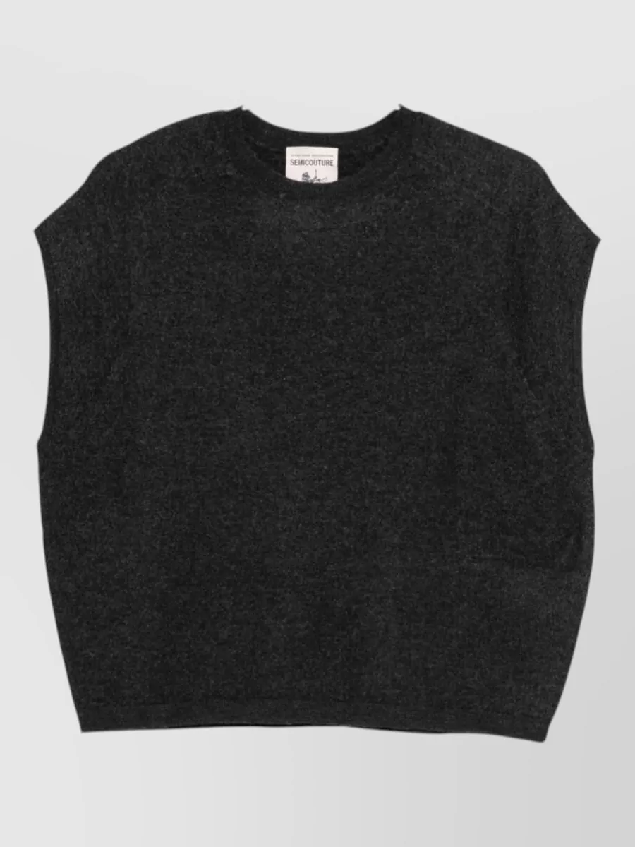 Semicouture Ribbed sleeveless wool vest