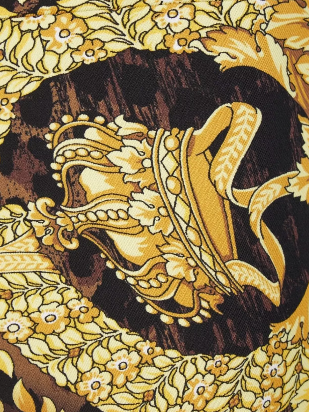 Versace Printed Silk Bermuda Shorts In Brown