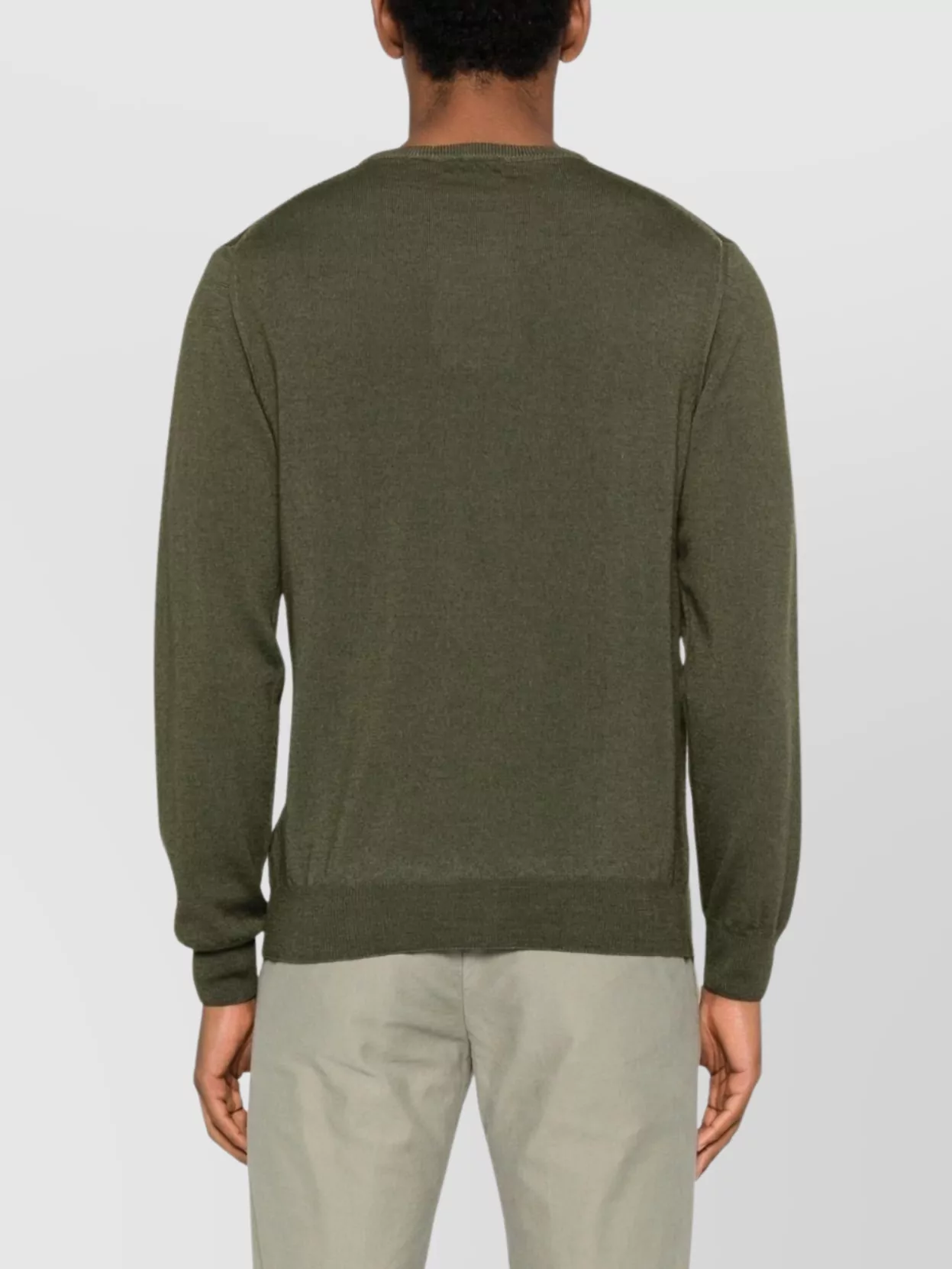 Woolrich Long Sleeve Crew Neck Sweater With Ribbed Hem