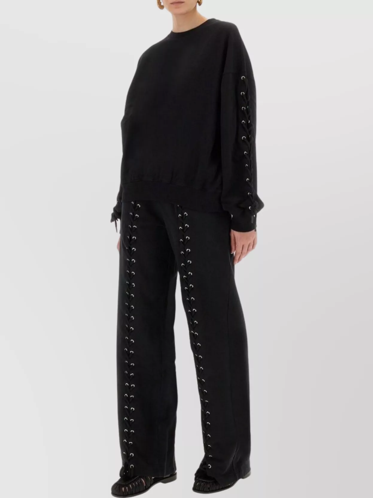 Rotate Birger Christensen Lace-Up Wide Leg Sports Trousers