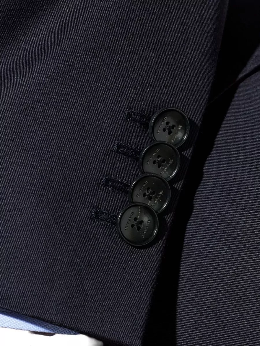 Etro Suit Notch Lapel Flap Pockets Nylon Silk