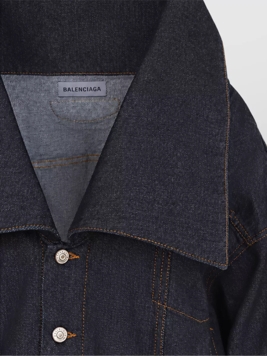 Balenciaga Denim Cropped Boxy Jacket