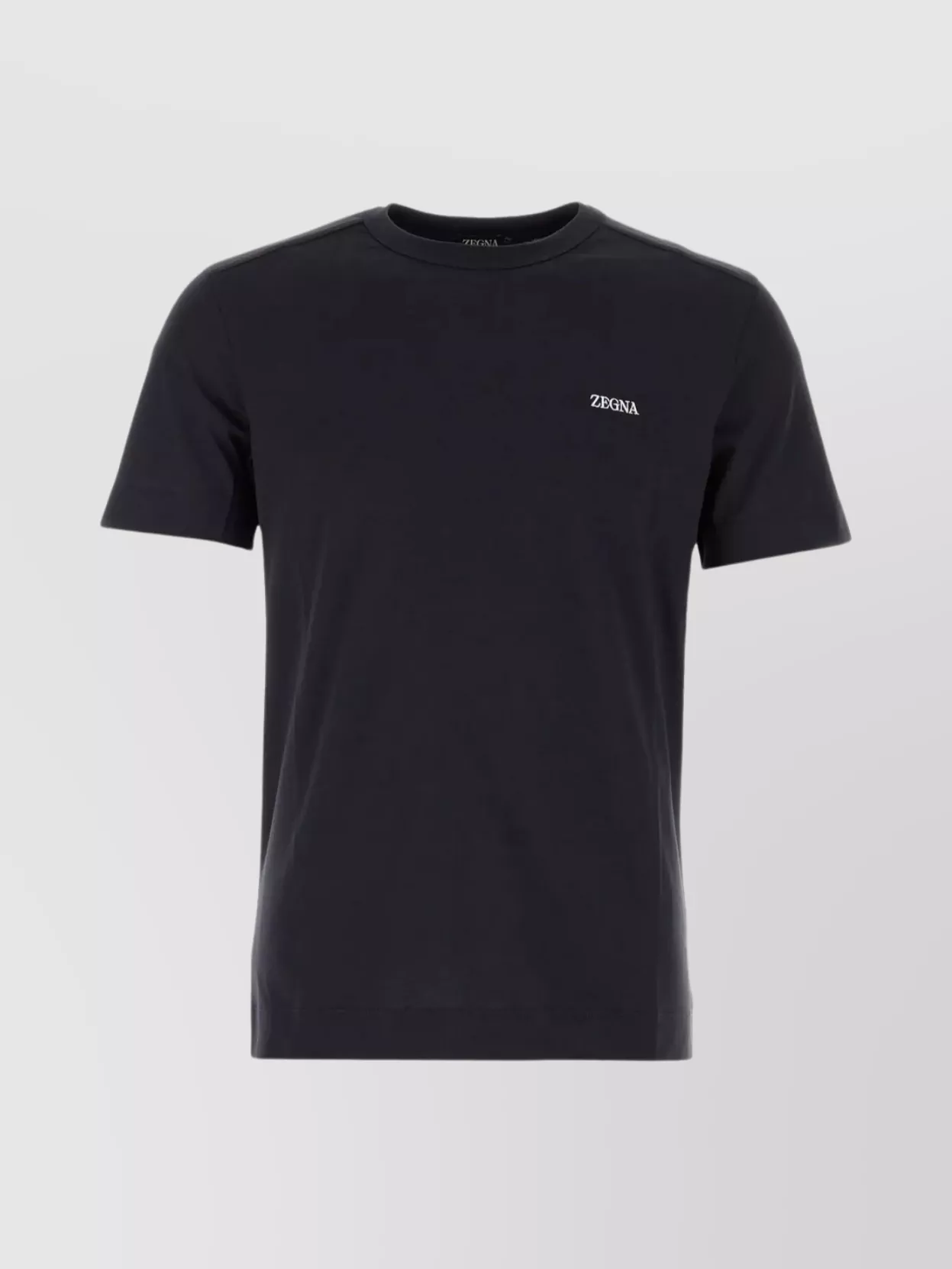 Shop Zegna Cotton T-shirt With Lateral Slits And Ribbed Crew-neck