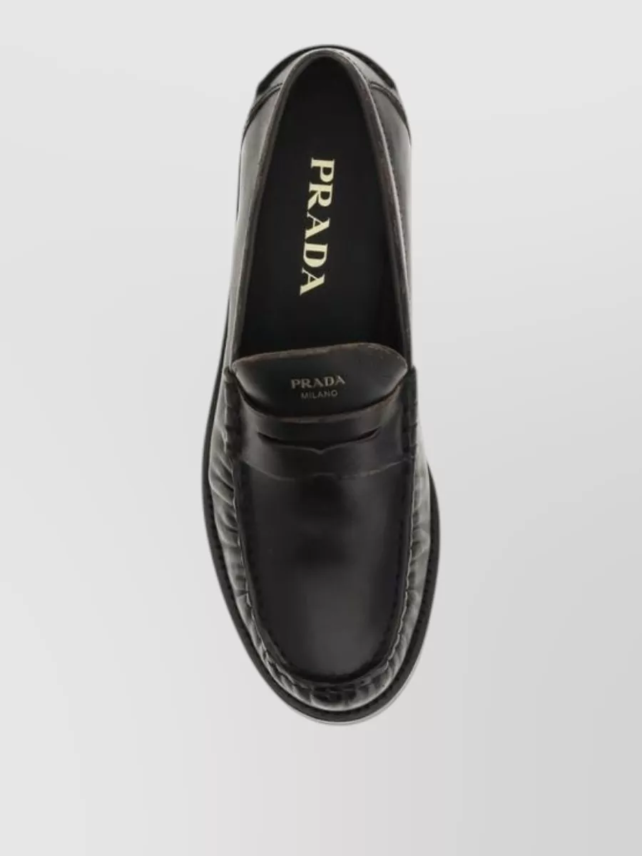 Prada Leather Slip-On Loafers
