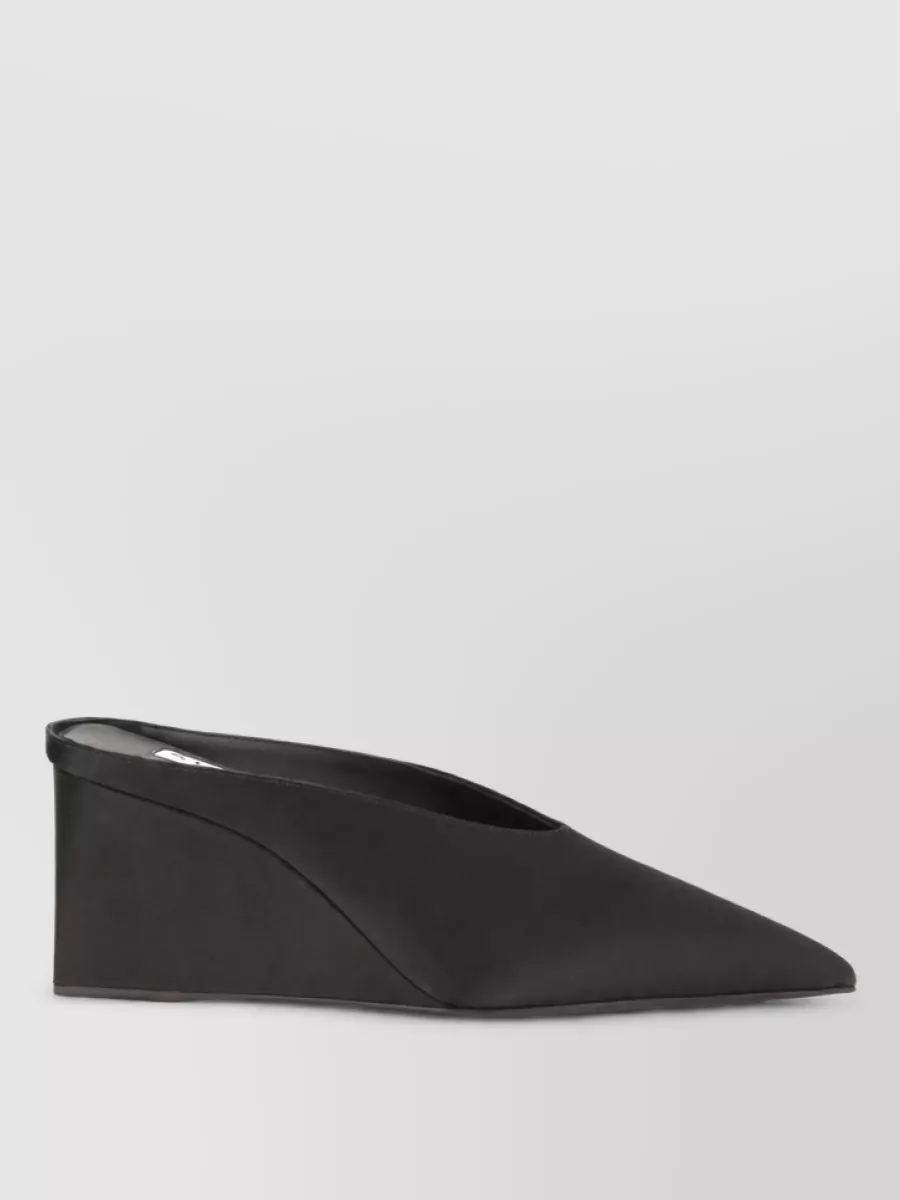 Alaïa Satin Wedge Mules