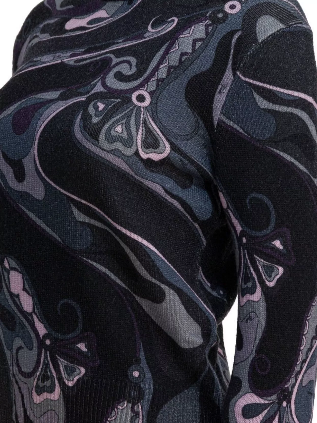 Pucci Abstract Pattern High Neck Knit Sweater