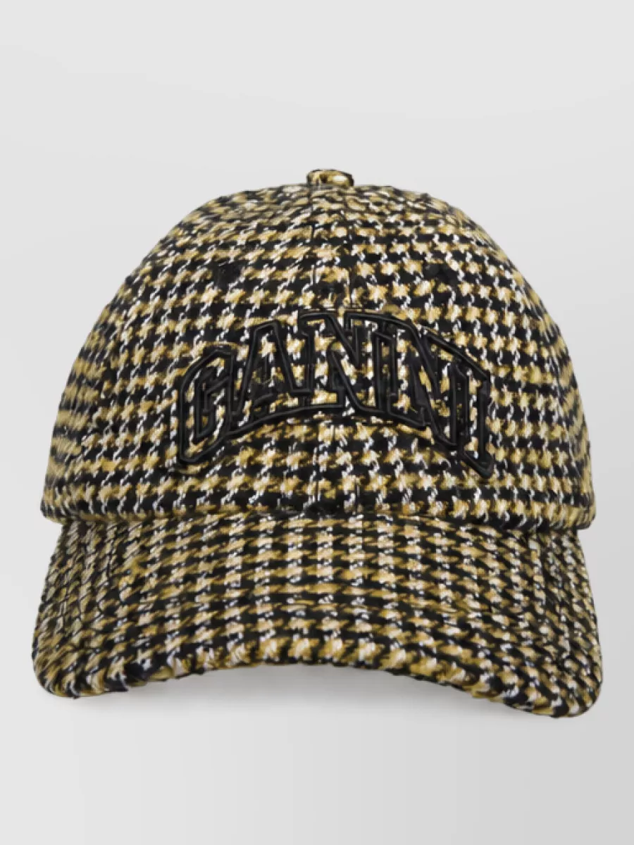 Ganni checked wool headband