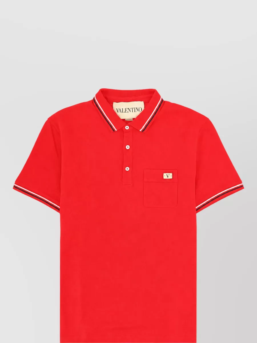 Valentino Cotton Logo-Patch Polo Shirt