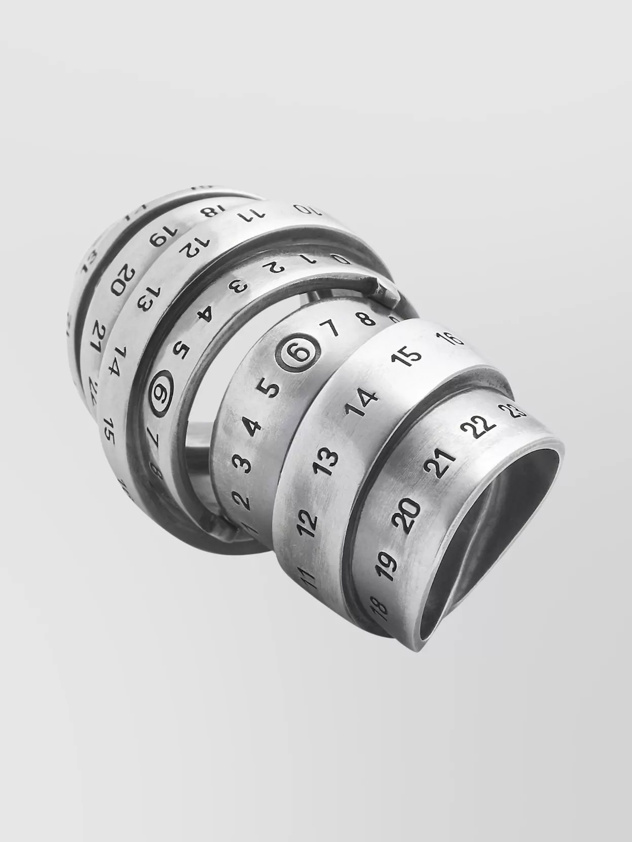 Mm6 Maison Margiela Brass Stacked Numeric Rings Wide Band