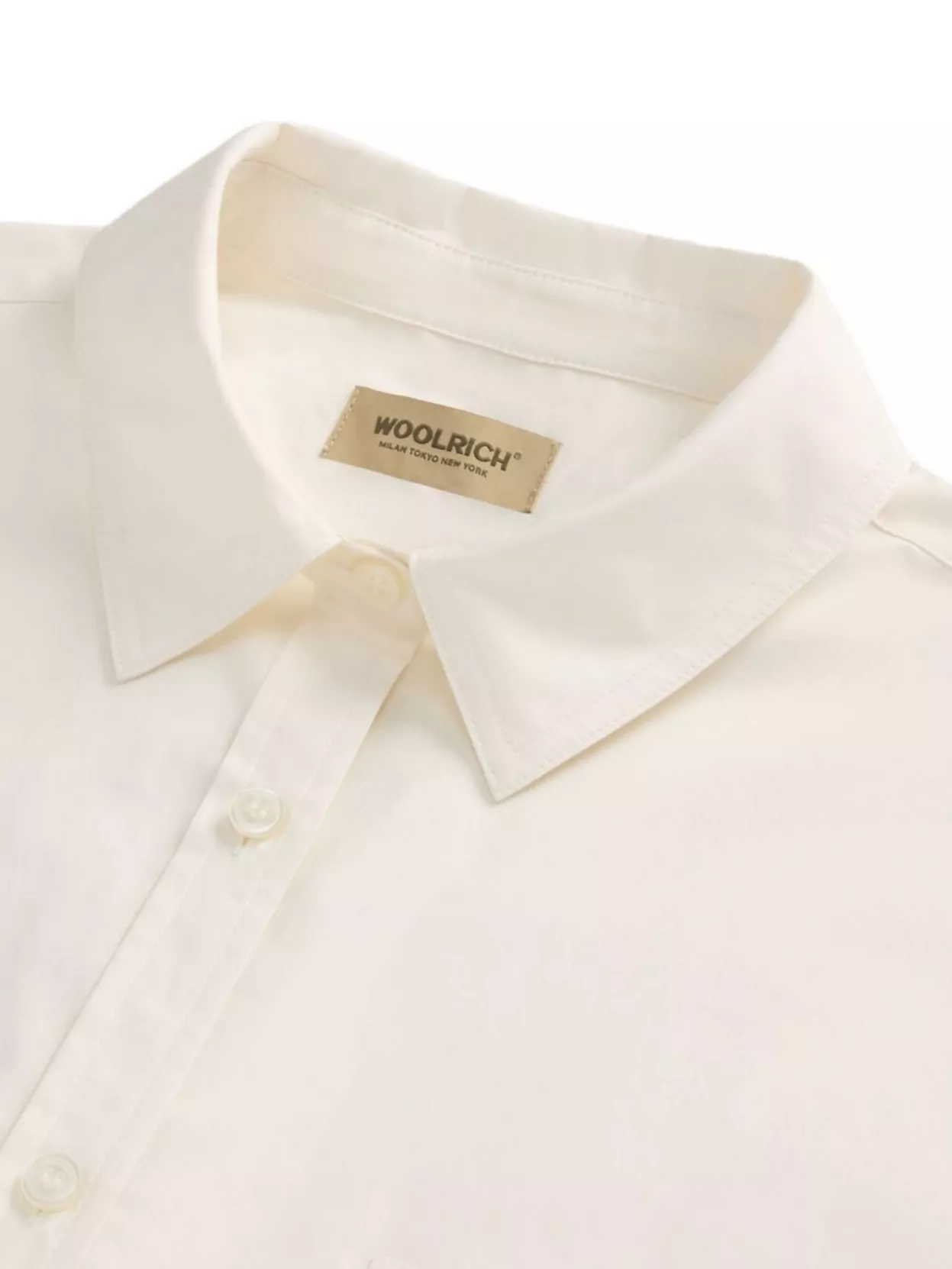 Woolrich Cotton Shirt With Curved Hem And Chest Pocket