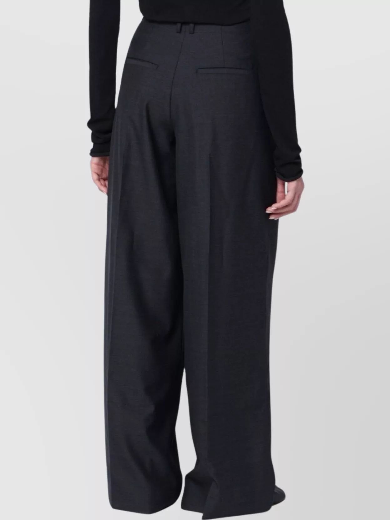 Entire Studios Wide Leg Wool Blend Trousers In Black