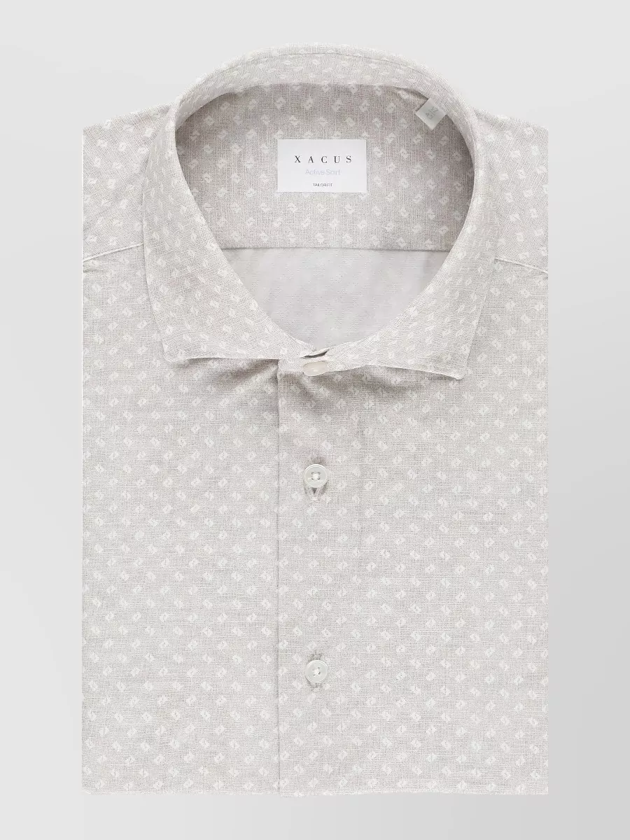 Xacus geometric print long sleeve shirt