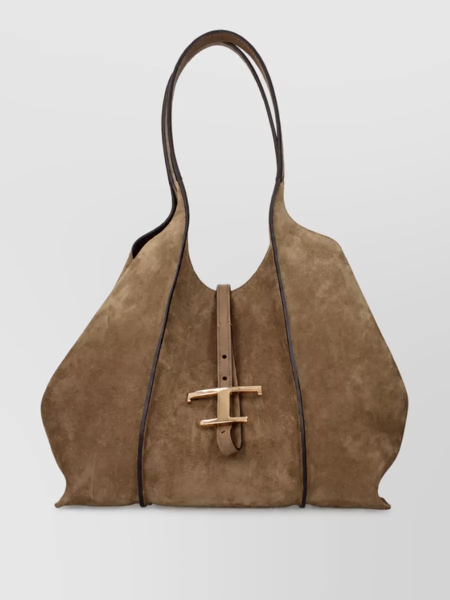 Tod's bucket suede leather tote bag