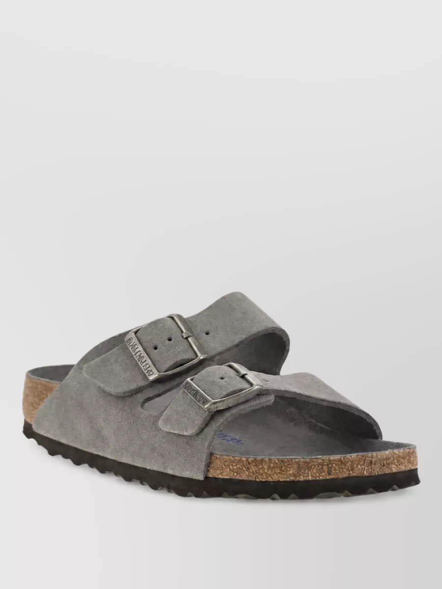 Birkenstock suede leather flat slides
