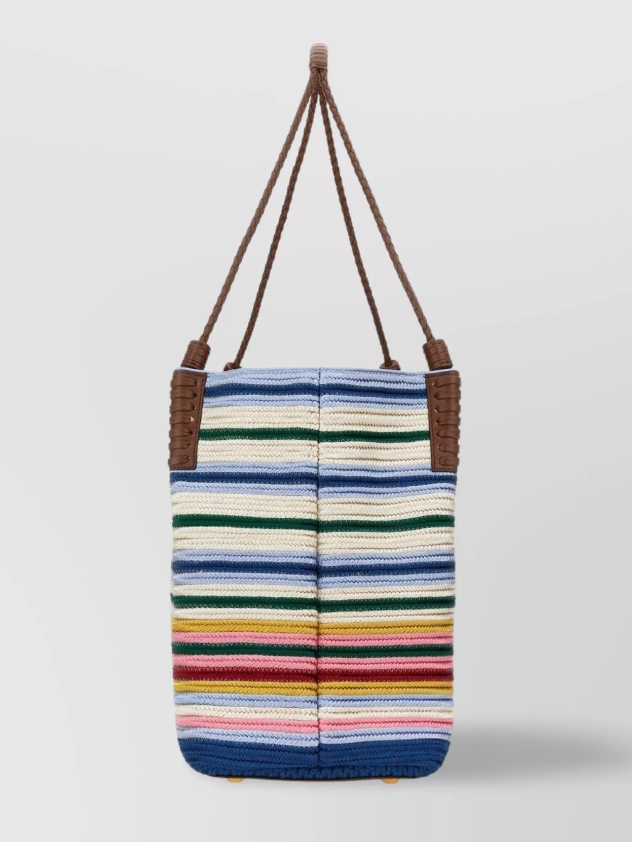 Etro Medium Paisley Striped Woven Shopping Bag