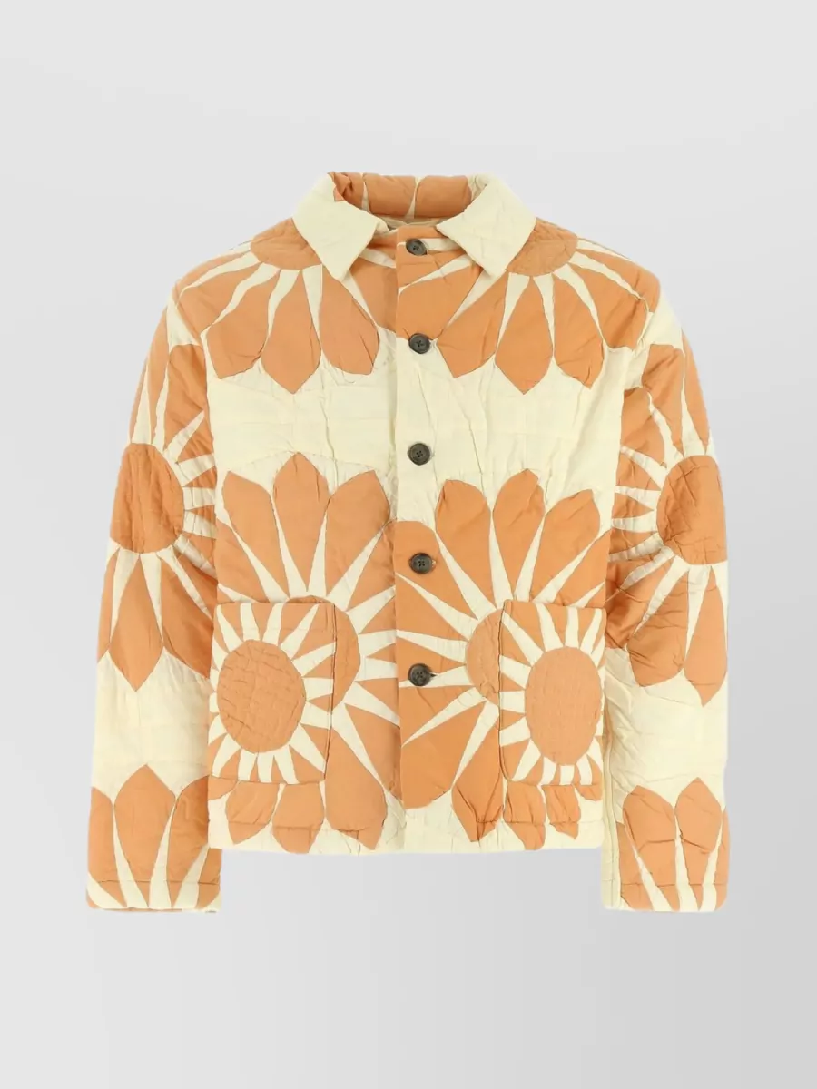 Shop Bode Quilted Floral Cotton Jacket In Pastel