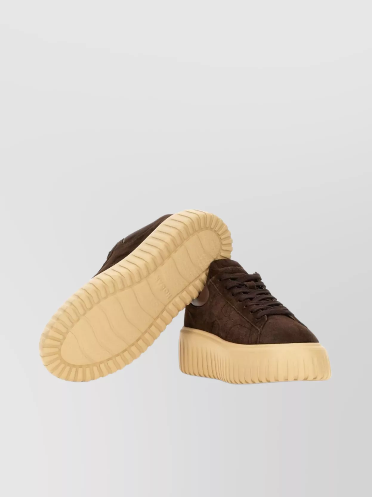 Hogan Leather Lace-Up Sneakers Platform Sole