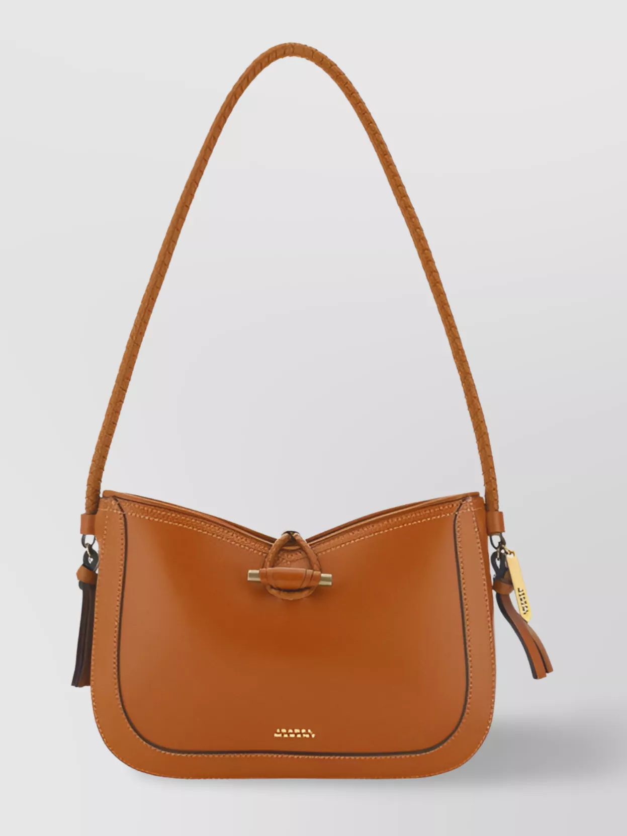 Shop Isabel Marant Braided Calfskin Shoulder Bag Tassel Detail