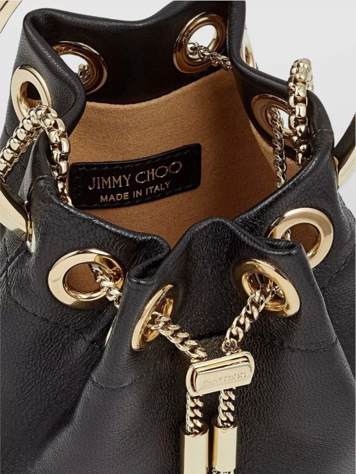 Jimmy Choo Bon Bon Micro Leather Bucket Bag