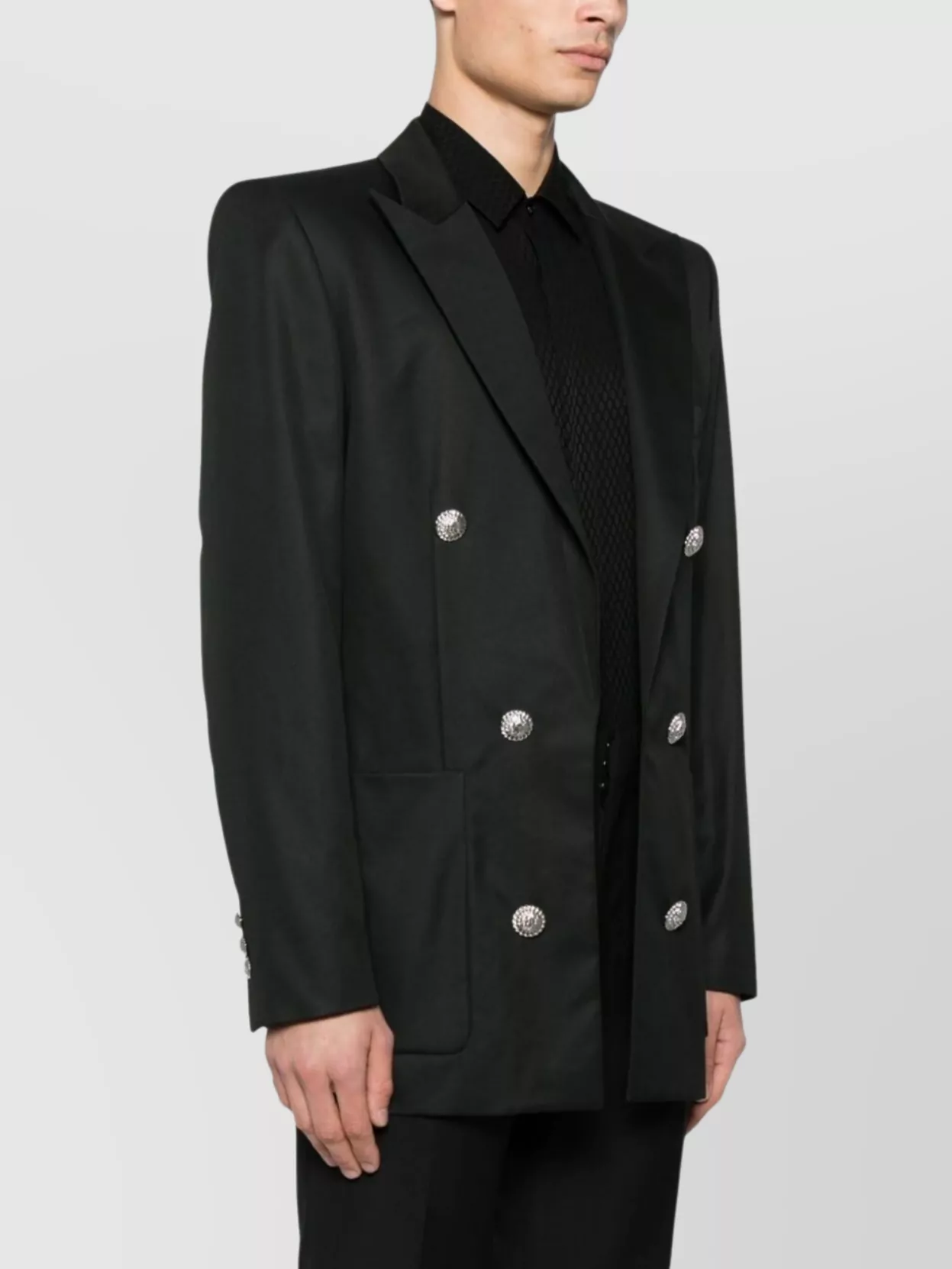 Balmain Cotton Jacket Buttons Front Pockets