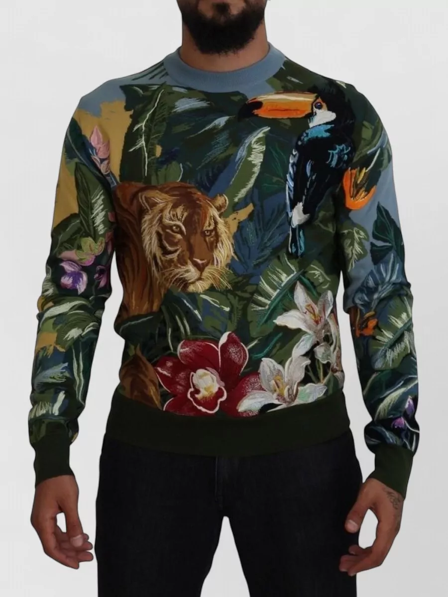 Dolce&Gabbana wool silk jungle print sweater