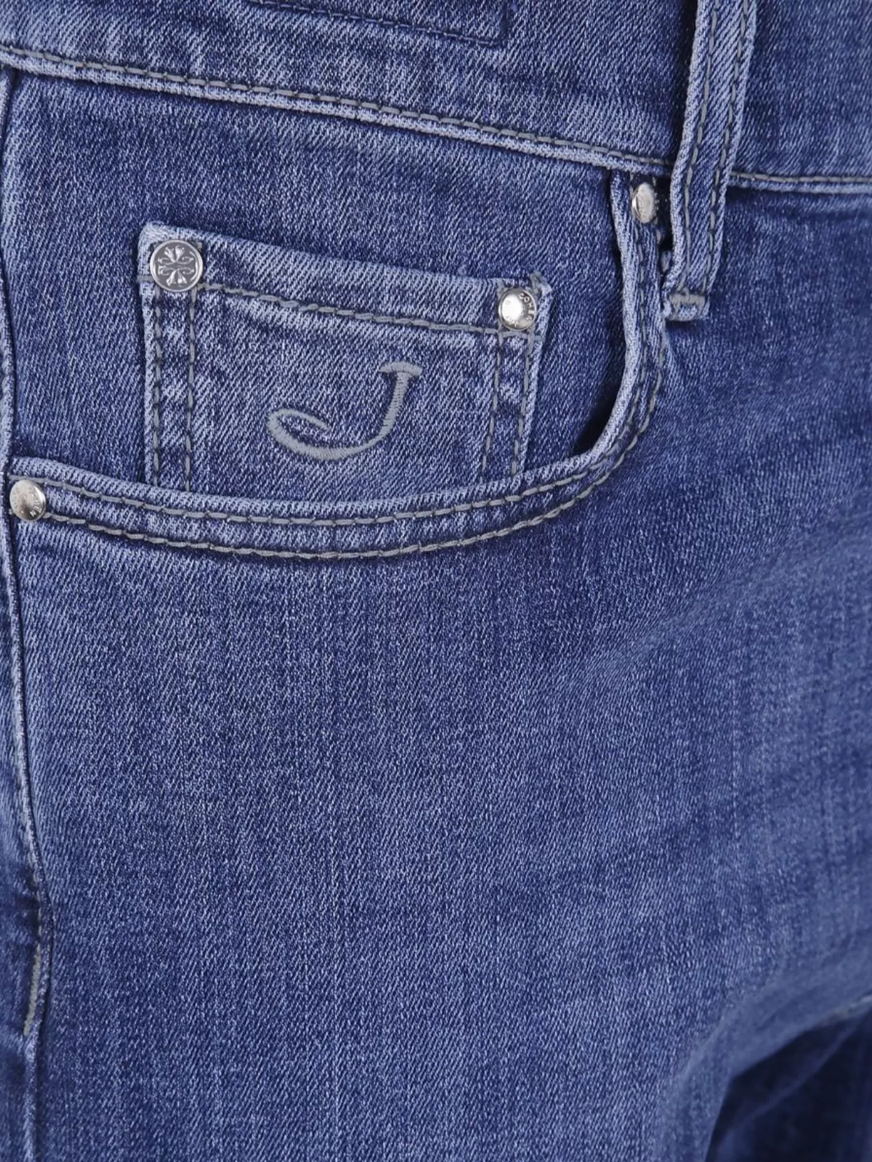 Jacob Cohen Regular Fit Straight Leg Denim Trousers In Blue