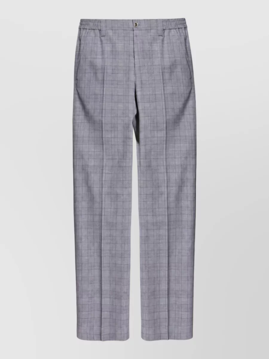 Versace Virgin Wool Straight Single Breasted Suit In Blue
