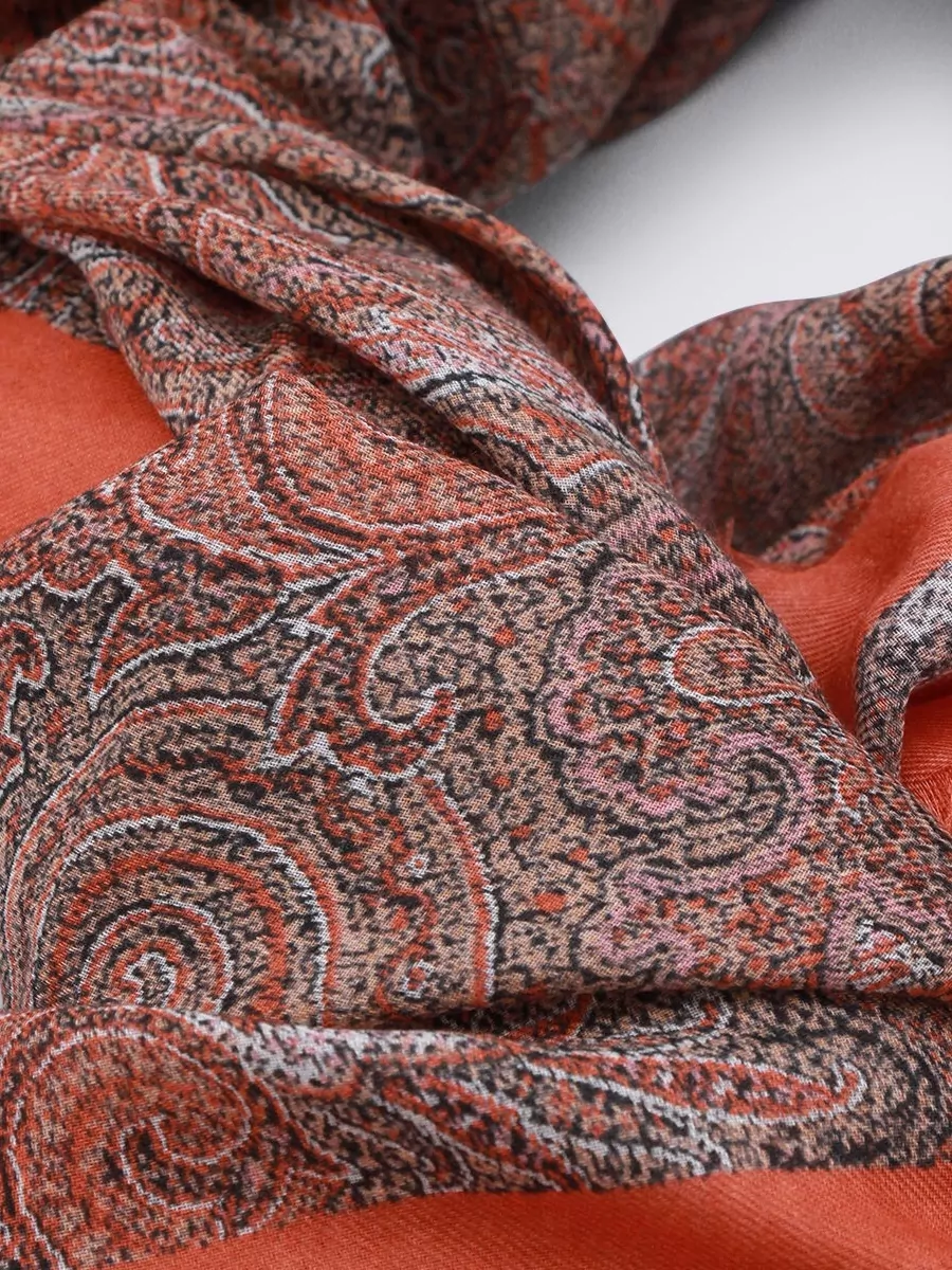 Etro Lightweight Rectangular Scarf Fringed Edges