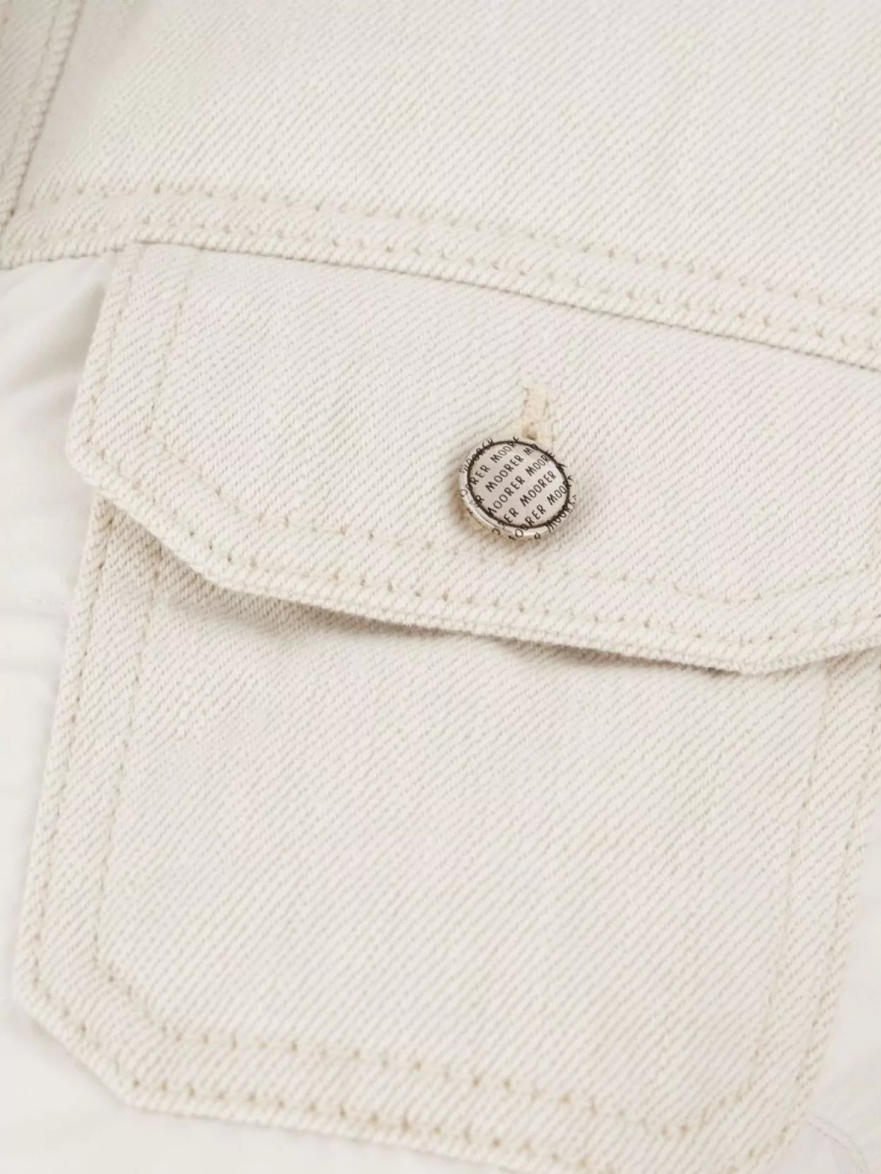 Moorer Quilted Petunia Down Jacket With Denim Inserts In Neutrals