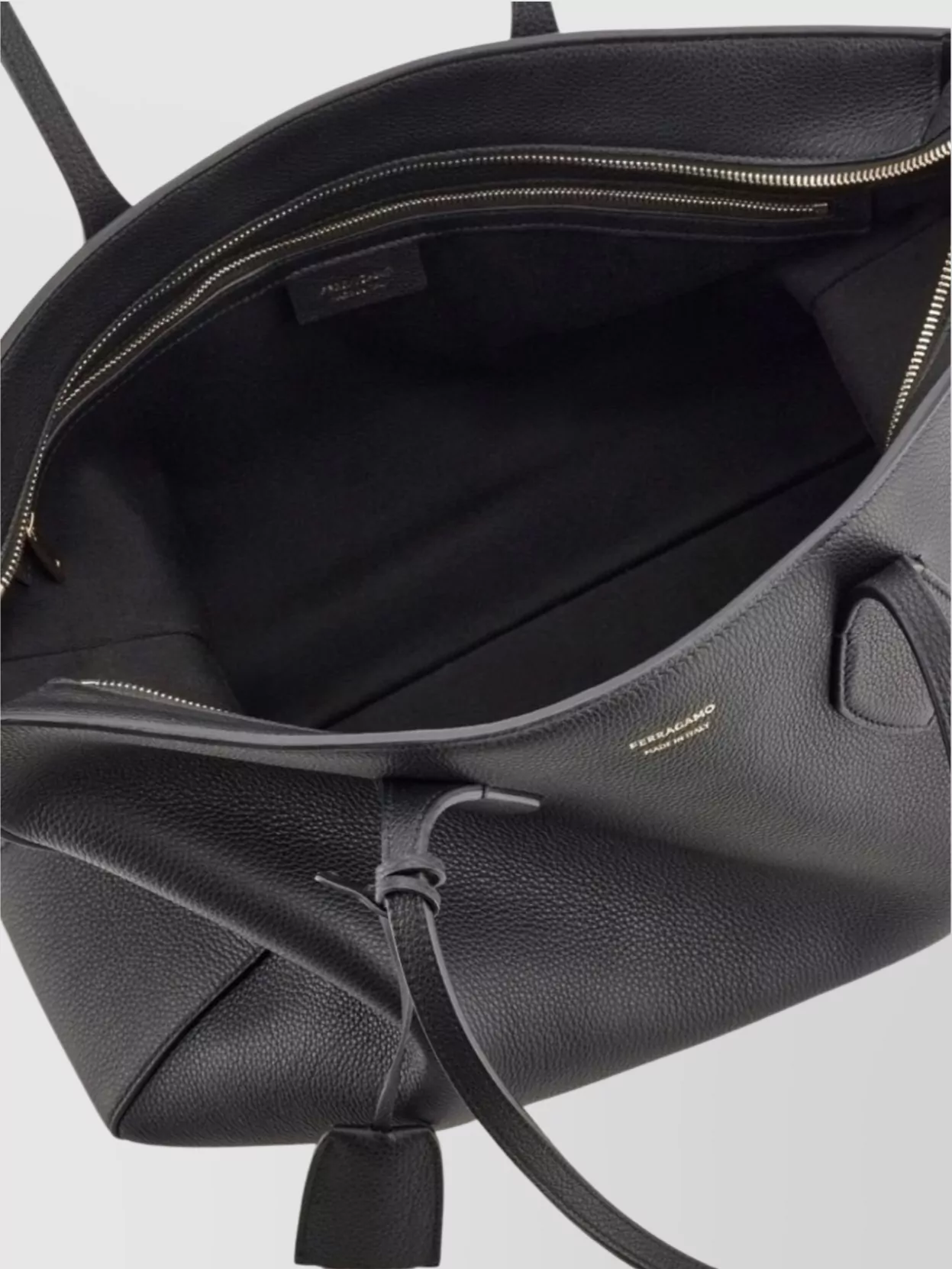 Ferragamo Folded Edge Grained Texture Shoulder Bag