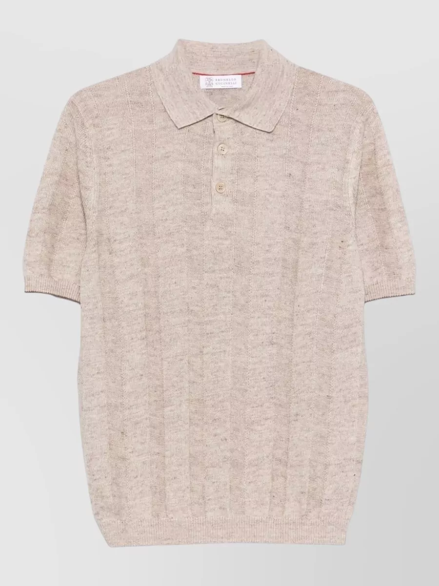 Brunello Cucinelli Ribbed Knit Polo Shirt