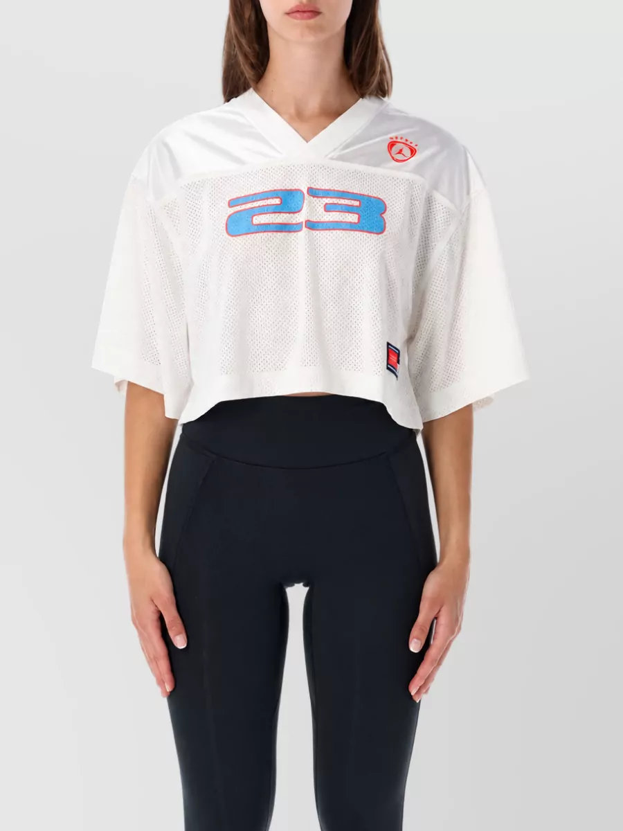 Nike cropped mesh jersey top