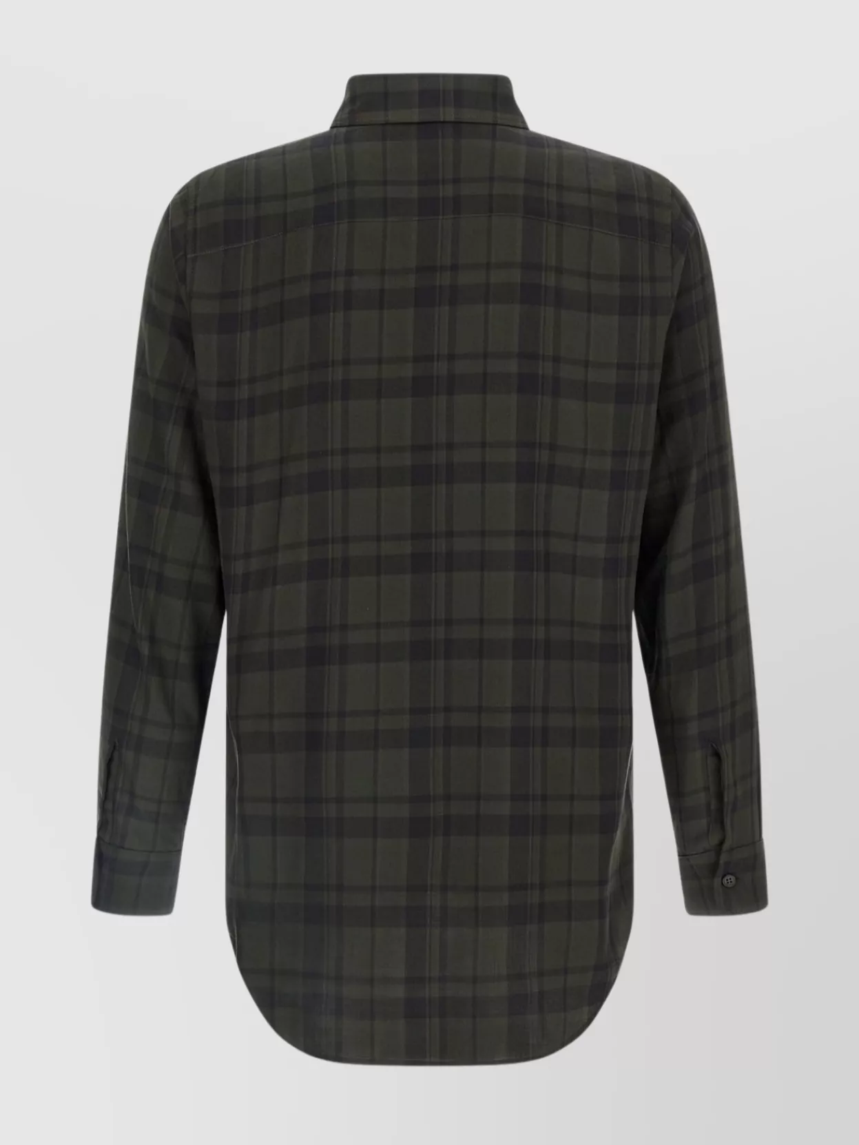 Saint Laurent Button-down Shirt With Curved Hem And Pocket In Multi