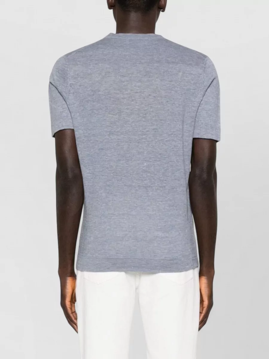 Brunello Cucinelli Linen Blend Sweater Round Neck Short Sleeves