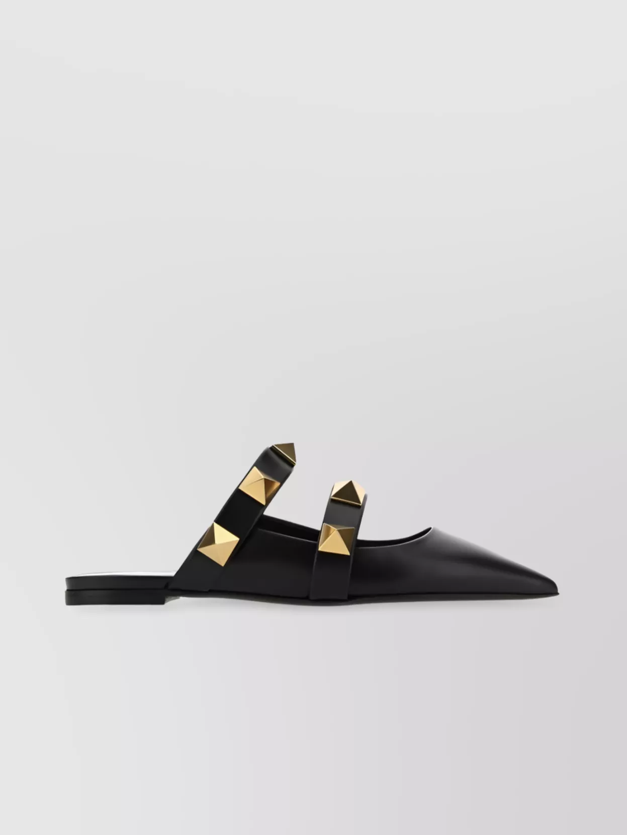 Shop Valentino Pointed Toe Strappy Slippers In Black