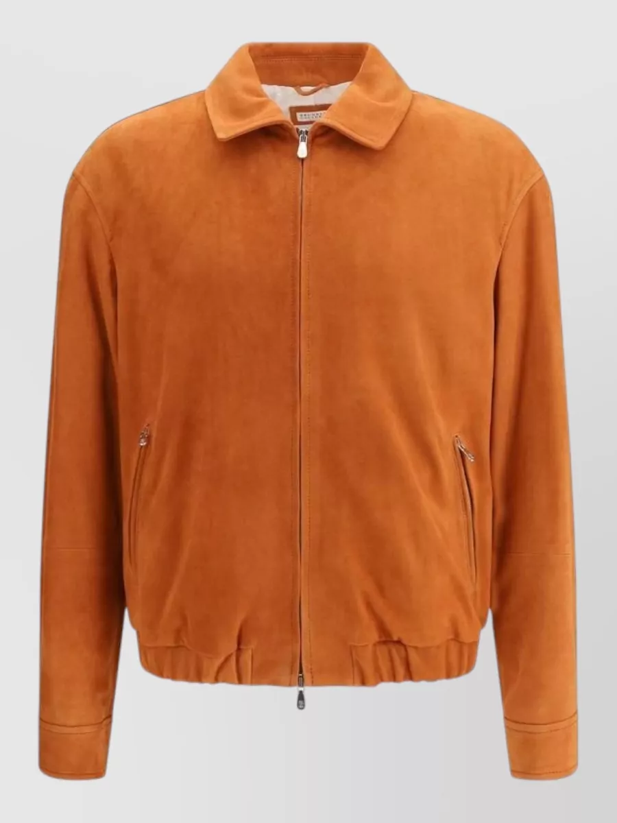 Brunello Cucinelli Leather bomber jacket