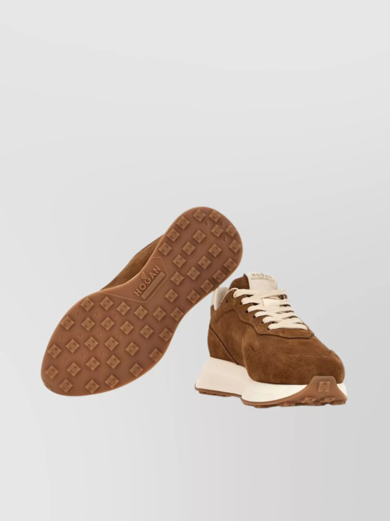 Hogan Leather Sneakers With Round Toe And Rubber Sole