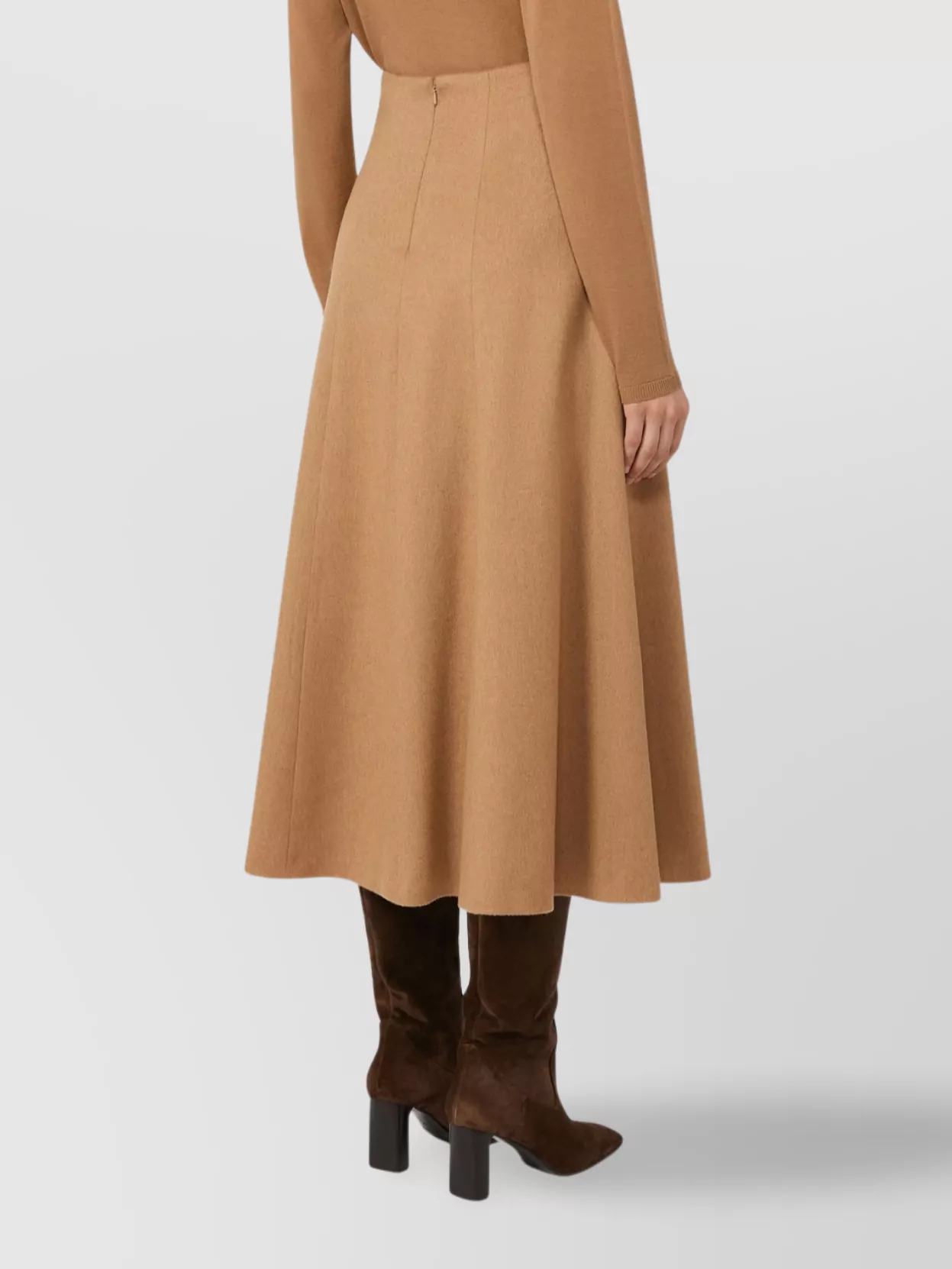 Max Mara Flared Midi Skirt Seam Detailing