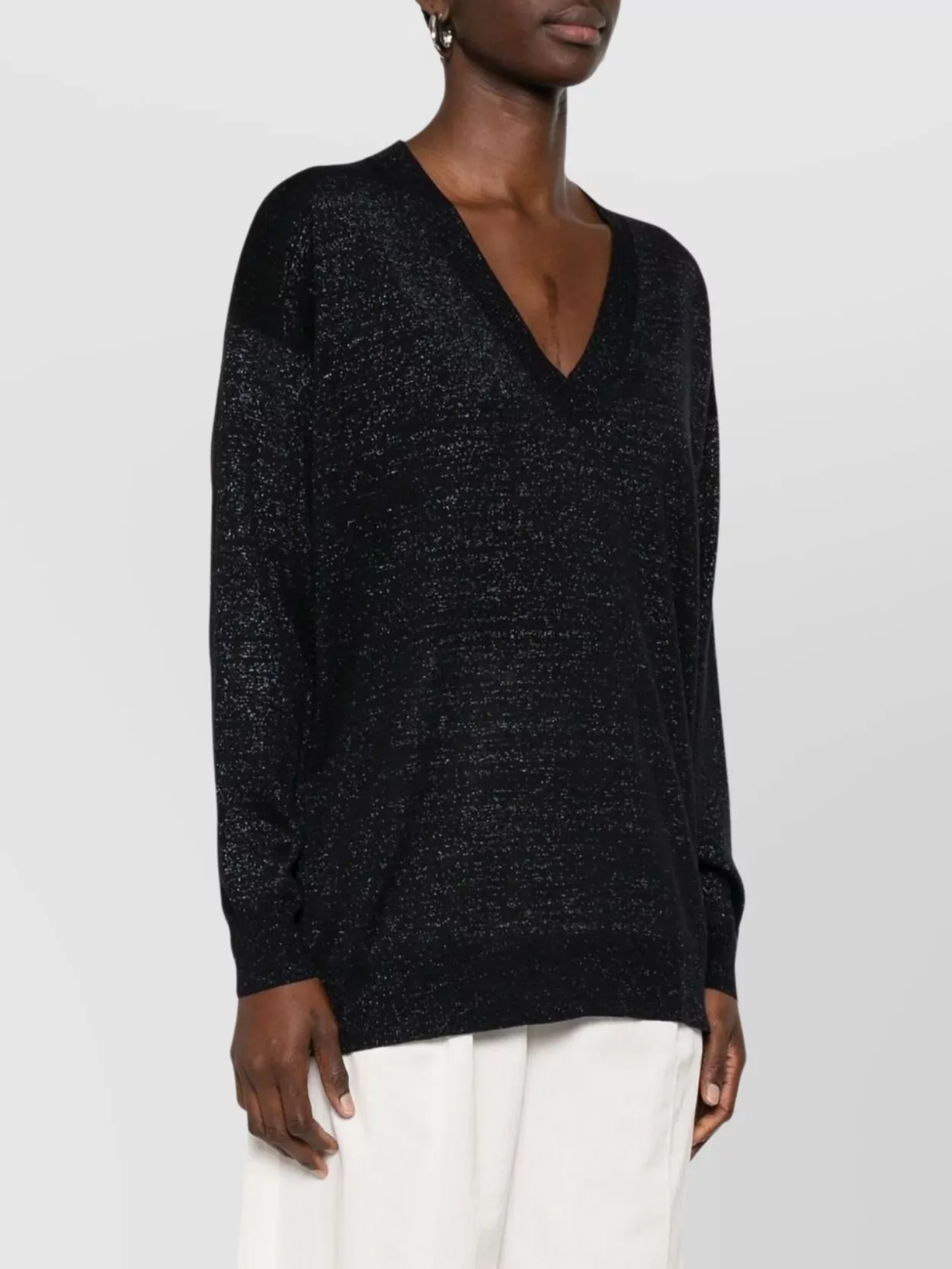 Fabiana Filippi Linen Blend V-necked Sweater