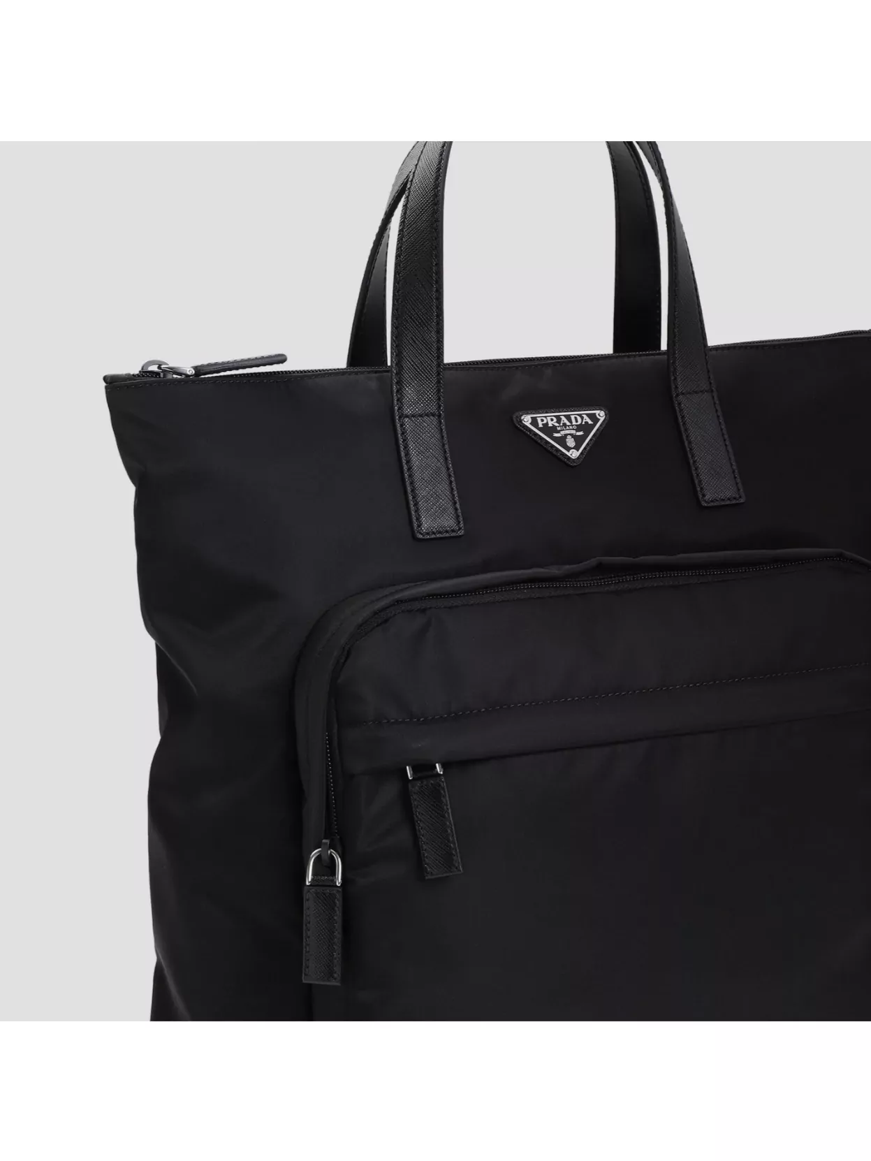 Prada Tote Backpack With Adjustable Straps And Front Pockets