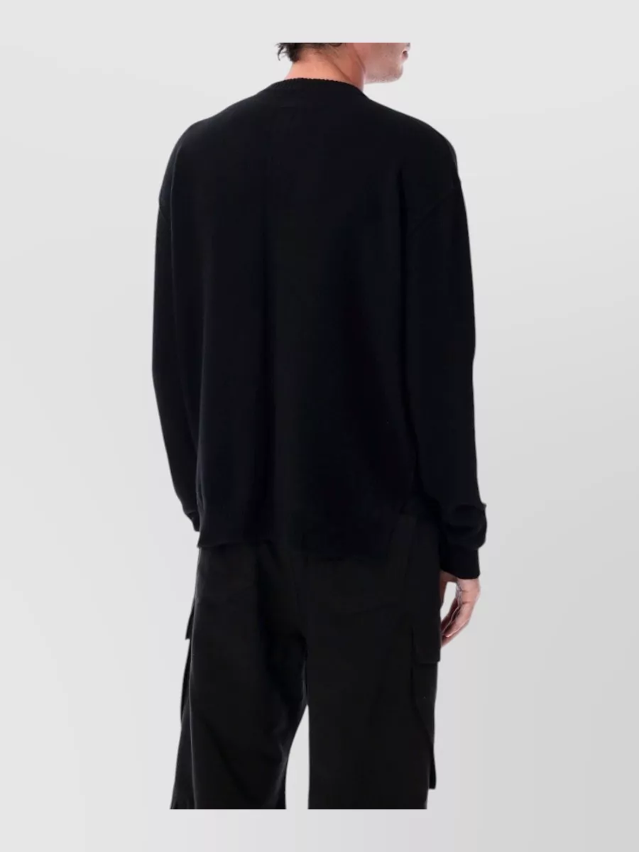 Rick Owens Cashmere Fine-Knit Crew-Neck Long-Sleeve Sweater