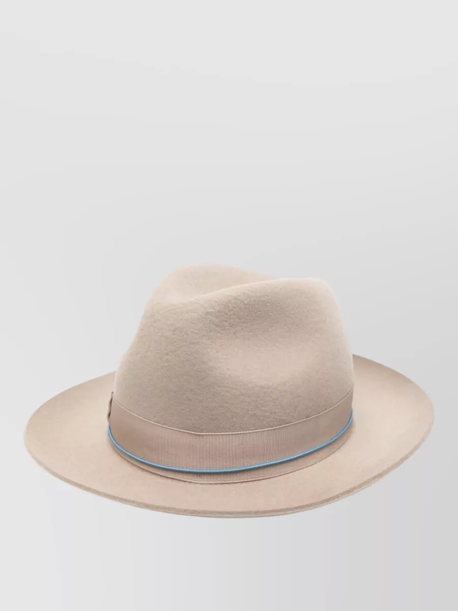 Borsalino Cashmere And Wool Hat With Ribbon Detail