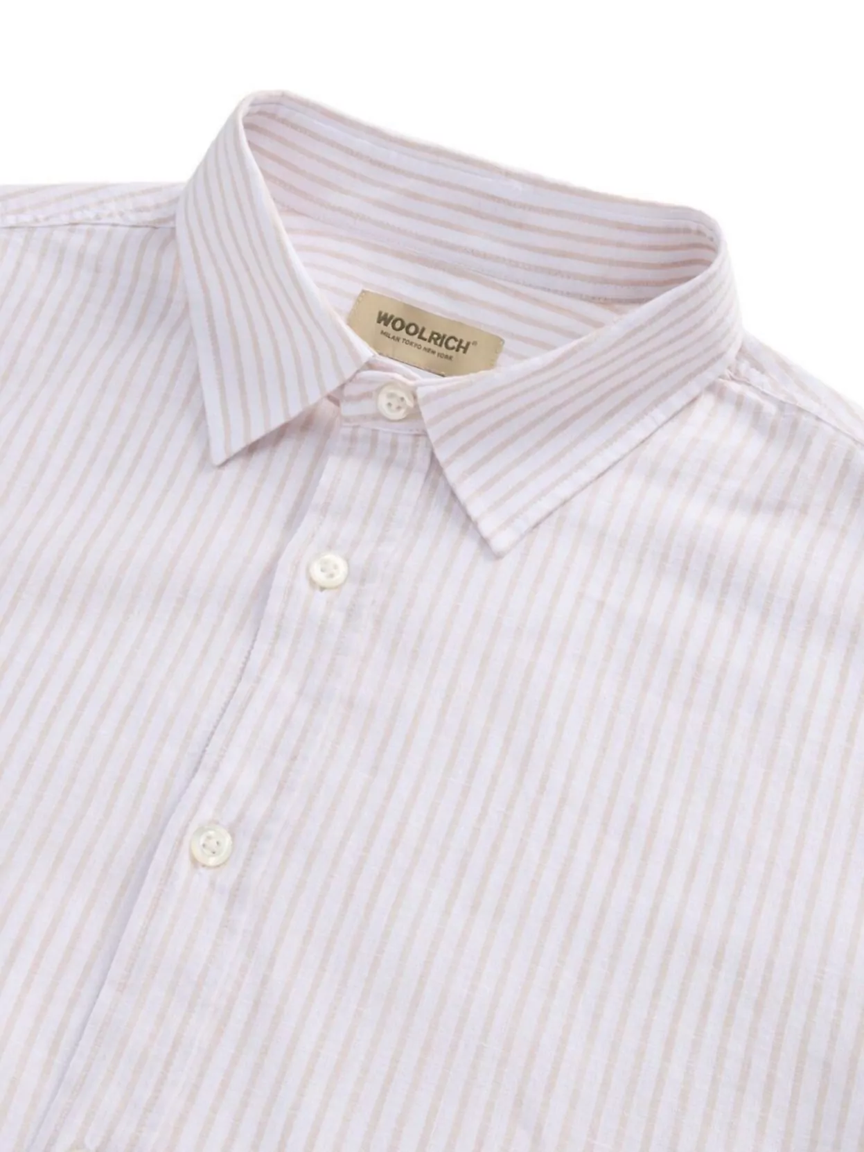 Woolrich Linen And Cotton Shirt With Vertical Stripes